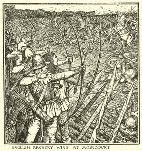 Engelsk bueskydning vinder på Agincourt af Henry Justice Ford
