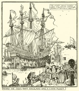 Henrik VIII ser, at England har en god flåde af Henry Justice Ford