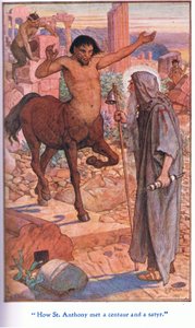 Hvordan Sankt Antonius mødte en kentaur og en satyr, 1912