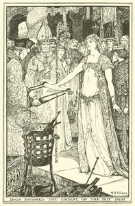 Inga udholder det varme jerns prøvelse (gravering) af Henry Justice Ford