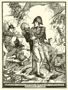 Nelson skudt i slaget ved Trafalgar, 21. oktober 1805 af Henry Justice Ford