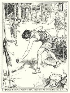 Men er berømt blandt sine venner for at fange bolden (litho) af Henry Justice Ford