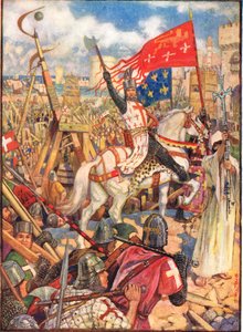 Richard Løvehjerte ved korstogene, illustration fra 