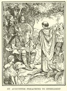 St. Augustin prædiker for Ethelbert af Henry Justice Ford