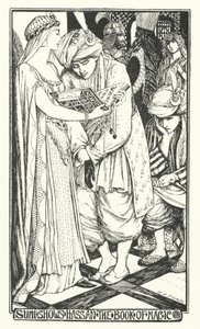 Sumi viser Hassan Magiens Bog (gravering) af Henry Justice Ford