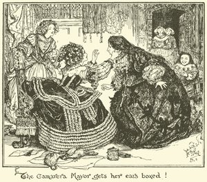 Borgmesteren fra Camarera får sine ører i en æske! (gravering) af Henry Justice Ford