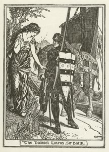 Jomfruen advarer Sir Balin af Henry Justice Ford