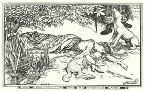 Prinsessen Pulja og det myrdede lam (litho) af Henry Justice Ford