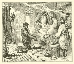 Historien om kalifstorken (gravering) af Henry Justice Ford
