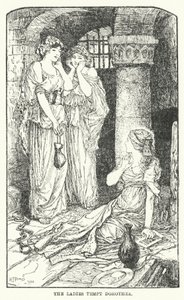 Damerne frister Dorothea (litho) af Henry Justice Ford