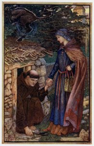"Den fornuftige kvinde får Dunstan til at forlade sin celle" af Henry Justice Ford