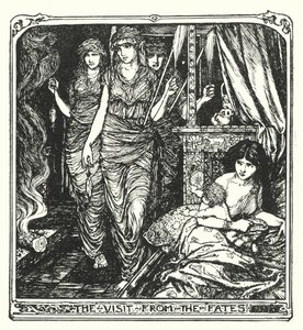 Besøget fra skæbnerne (litho) af Henry Justice Ford
