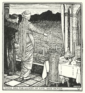 Dette er livets lys sagde døden (litho) af Henry Justice Ford
