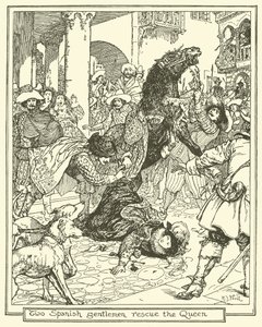 To spanske herrer redder dronningen af Henry Justice Ford