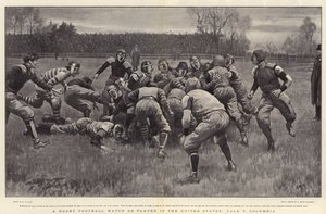 En Rugby fodboldkamp som spillet i USA, Yale v Columbia af Henry Marriott Paget
