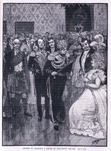 George IV holder en dige i Holyrood Palace 1822 af Henry Marriott Paget