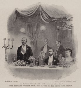 Lord Dufferin Velkommen hjem, banketten i Ulster Hall, Belfast af Henry Marriott Paget