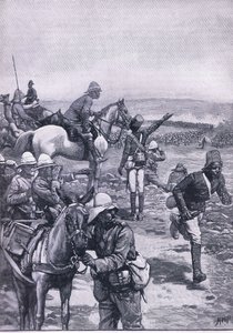 Slaget ved Omdurman: MacDonalds Brigade afviser Dervish-angrebet, illustration fra Cassells History of England, 1900-tallet af Henry Marriott Paget