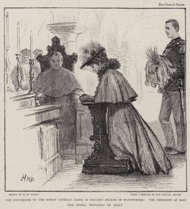 Prinsesse Helene af Montenegros omvendelse til den romersk-katolske tro, ceremonien i Bari det kongelige bryllup i Italien af Henry Marriott Paget