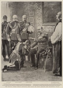 Kongens første hemmelige råd, hertugen af York kysser Hans Majestæts hånd af Henry Marriott Paget