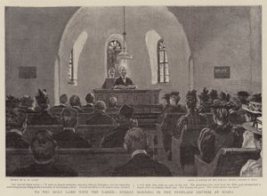 Til det hellige land med kejseren, søndag morgen i tempelriddernes kirke i Haifa af Henry Marriott Paget
