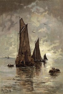 Måneopgang ud for Gravesend af Henry MauricePage