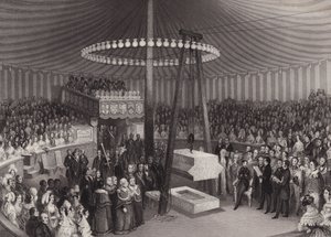 Ceremoni for at lægge den første sten til New Royal Exchange af Albert, Prince Consort, City of London af Henry Melville