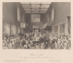 Hendes Majestæt åbner parlamentets session af Henry Melville