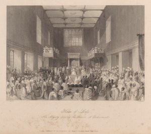 Hendes Majestæt åbner parlamentets session af Henry Melville