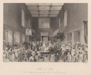 Hendes Majestæt åbner parlamentets session af Henry Melville