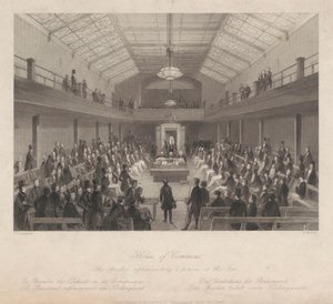 Underhuset/ Formanden irettesætter en person i baren af Henry Melville