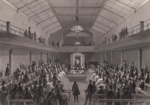 Taleren irettesætter en person i baren i House of Commons, Westminster, London (gravering) af Henry Melville
