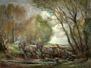 Hauling Timber, Stirlingshire, Skotland