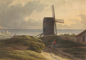 Vindmølle på havkysten nær Hastings