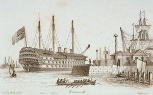Skitser af skibsfart i Portsmouth havn af Henry Moses