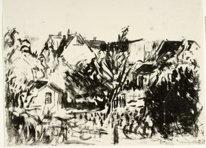 Udsigt over haver og huse af Henry Nielsen