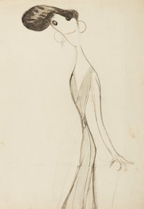 Irene Vanbrugh, studie til serien Stars of the Music Hall Stage, ca. 1908 (wc på papir) af Henry Ospovat