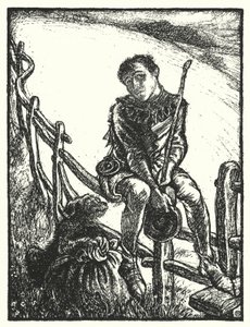 Shakespeare-sang: "Et lystigt hjerte går hele dagen, du trist, trætter i mile-a" (litho) af Henry Ospovat