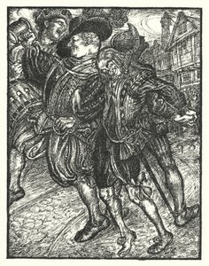 Shakespeares sang: "And let me the canakin clink" (litho) af Henry Ospovat