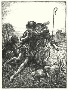 Shakespeares sang: "When shepherds pipe on oaten straws" (litho) af Henry Ospovat