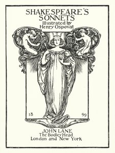 Shakespeares sonetter, titelside (litho) af Henry Ospovat