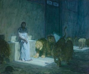 Daniel i Løvehulen, 1907-18 (olie på papir monteret på lærred)