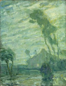 Landskab (olie på pap; pastel-/kridtskitse på bagsiden)