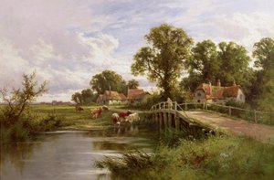 På Themsen nær Marlow (olie på lærred)