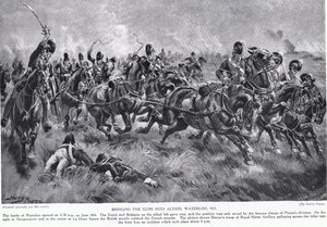 Bringer pistolerne i gang, Waterloo, illustration fra 