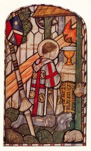 Sir Galahad. Design til et vindue i Kelvin-Side, Glasgow, c1914. af Henry Payne