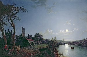 Morgen med udsigt over Kirkstall Abbey (olie på lærred)