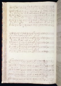 MU MS 88 f.102 "Man that is born of woman", side fra et bind med engelske hymner komponeret og skrevet af Henry Purcell (1659-95) 1673 (blæk på papir) af Henry Purcell