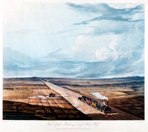 Tog krydser Chat Moss, Lancashire, 1831