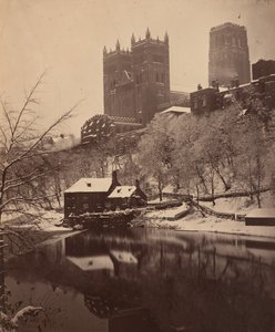 Durham-katedralen om vinteren,ca. 1857 (foto) af Henry Reverend Holden